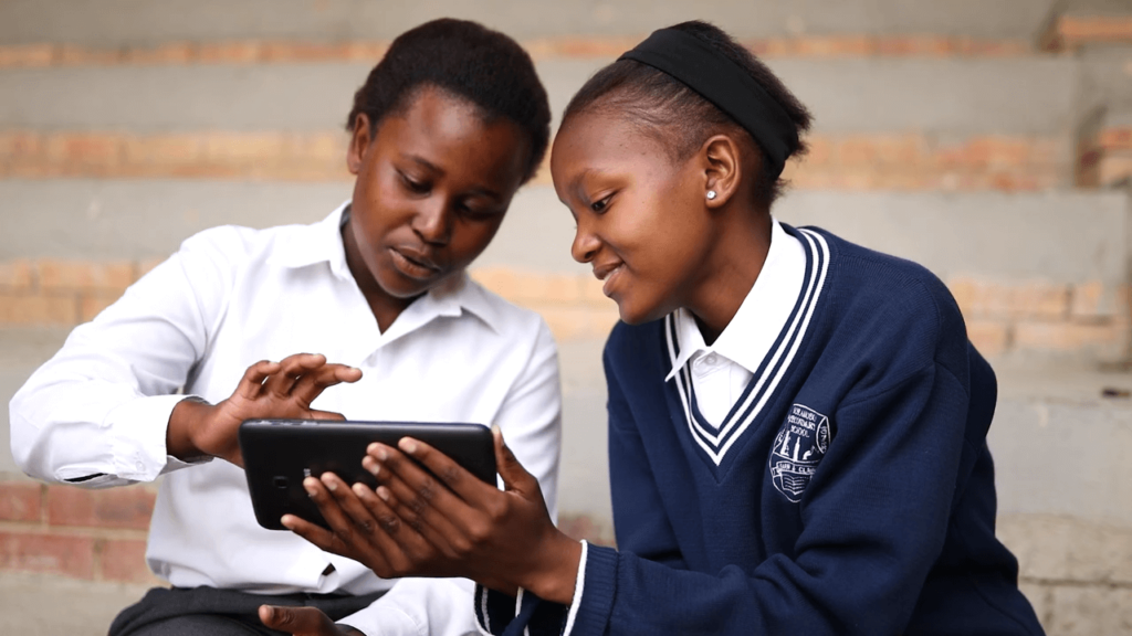 Cosmo City And Bokamoso Girls Working On A Project